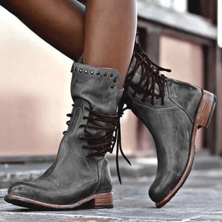 Lyla™ - Vintage Studded Ankle Boots