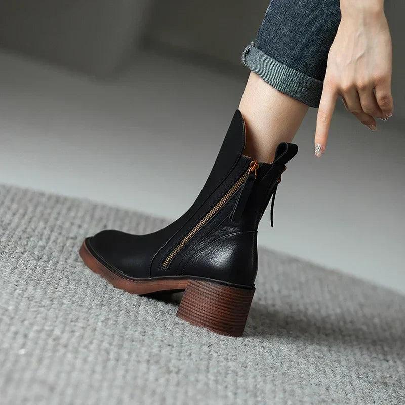 Ember™ - Chic Zip-Up Ankle Boots