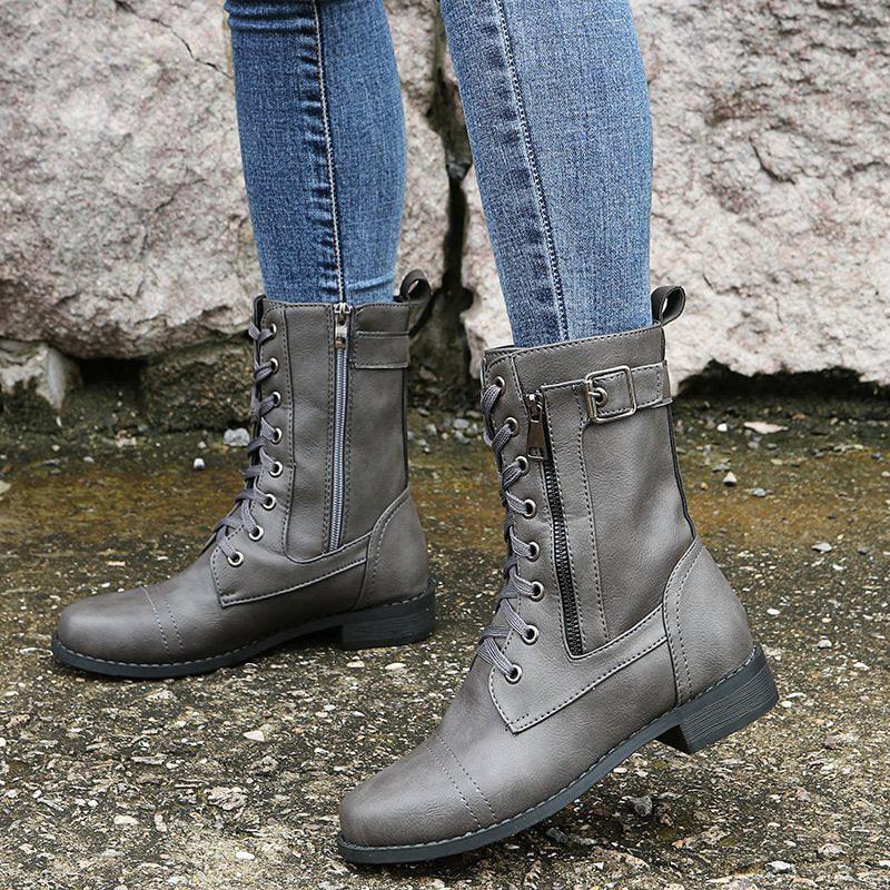 Varenna™ - Classic Zipper Combat Boot