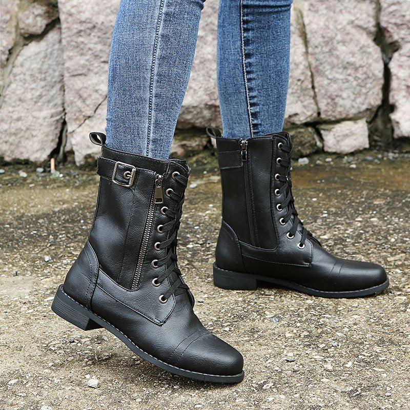 Varenna™ - Classic Zipper Combat Boot