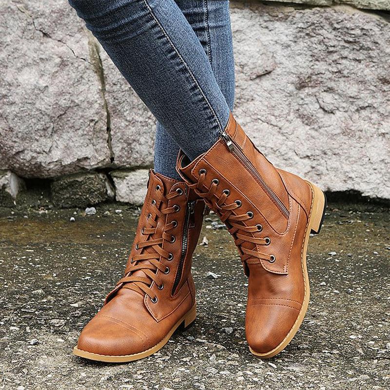 Varenna™ - Classic Zipper Combat Boot