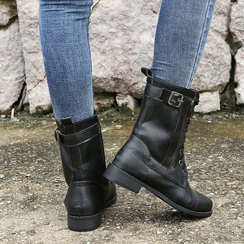 Varenna™ - Classic Zipper Combat Boot