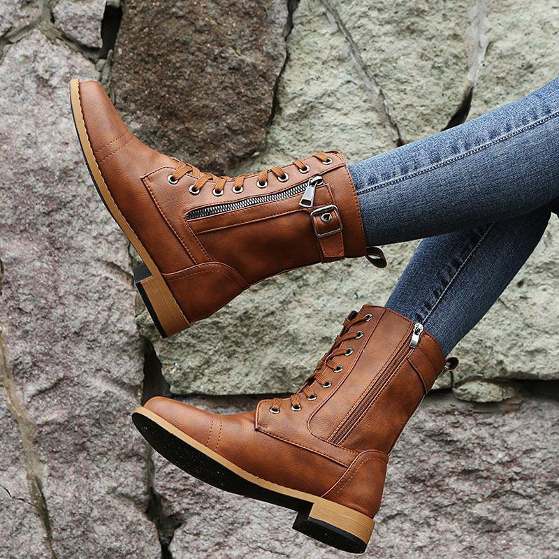 Varenna™ - Classic Zipper Combat Boot